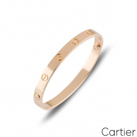 Cartier Rose Gold Plain Love Bracelet Size 17 B6035617 Cartier Rose Gold Plain Love Bracelet Size 17 B6035617